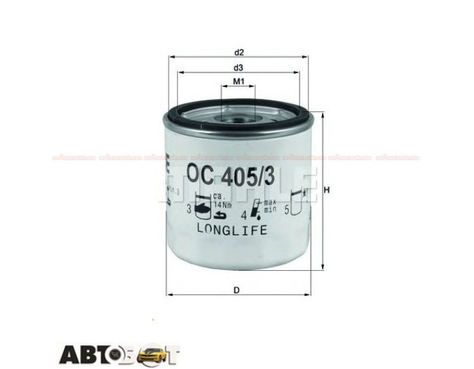 Фільтр оливи MAHLE OC 405/3, ціна: 234 грн.