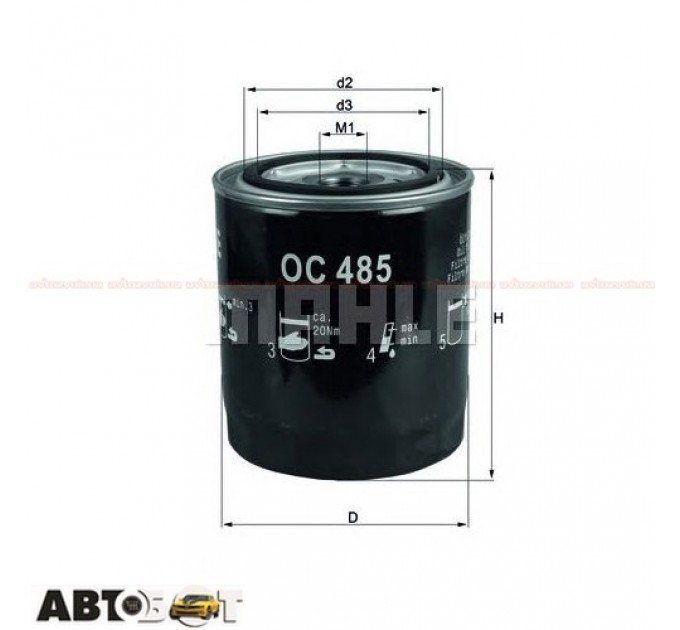 Фільтр оливи MAHLE OC 485, ціна: 512 грн.