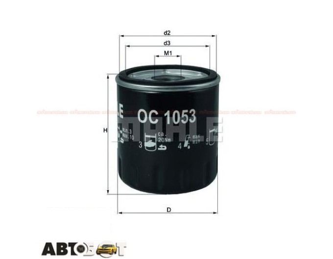 Фільтр оливи MAHLE OC 1053, ціна: 677 грн.