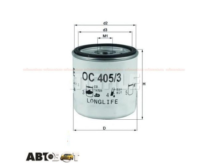 Фільтр оливи MAHLE OC 405/3, ціна: 234 грн.