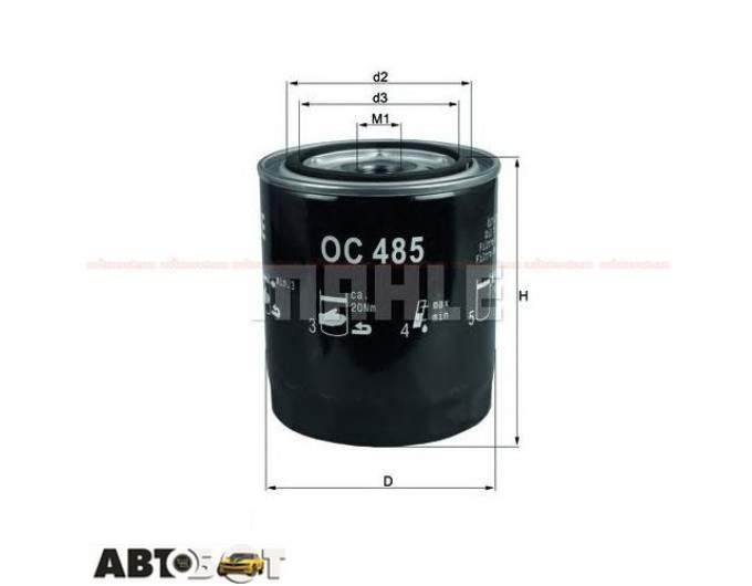 Фільтр оливи MAHLE OC 485, ціна: 659 грн.