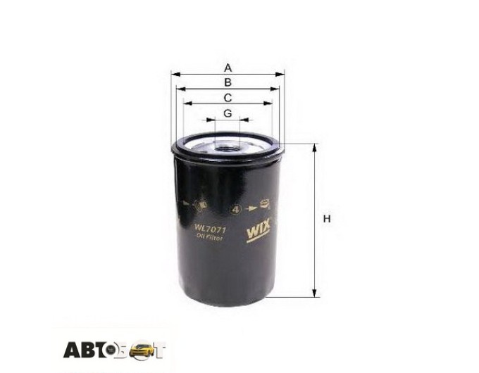 Масляный фильтр WIX FILTERS WL7212, цена: 257 грн.
