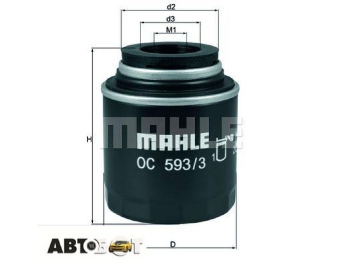 Масляный фильтр MAHLE OC 593/3, цена: 479 грн.