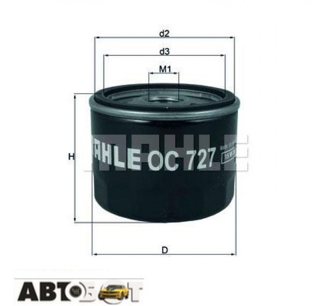 Масляный фильтр MAHLE OC 727, цена: 250 грн.