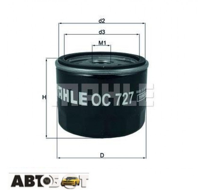 Фільтр оливи MAHLE OC 727, ціна: 259 грн.