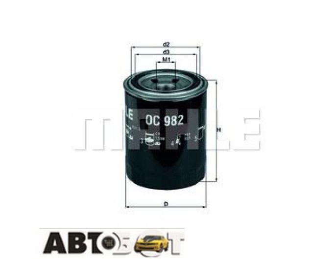 Фільтр оливи MAHLE OC 982, ціна: 568 грн.