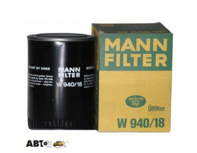 Фільтр оливи MANN W 940/18, ціна: 544 грн.