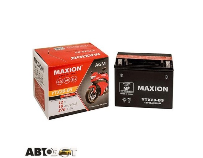 Мото акумулятор MAXION 6СТ-18 АзЕ YTX 20L-BS AGM, ціна: 3 150 грн.