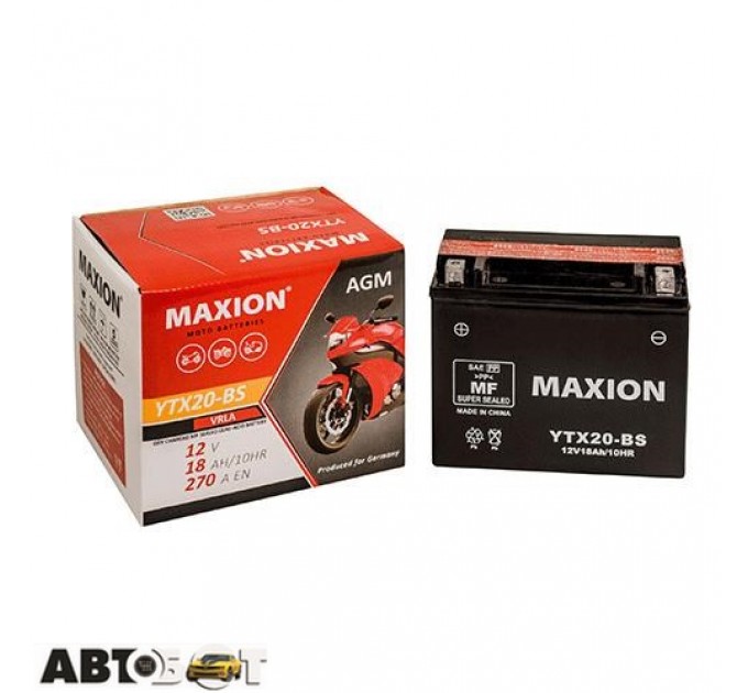 Мото аккумулятор MAXION 6СТ-18 АзЕ YTX 20L-BS AGM, цена: 1 715 грн.