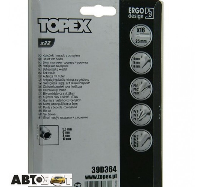 Отвертка с насадками TOPEX 39D364, ціна: 714 грн.