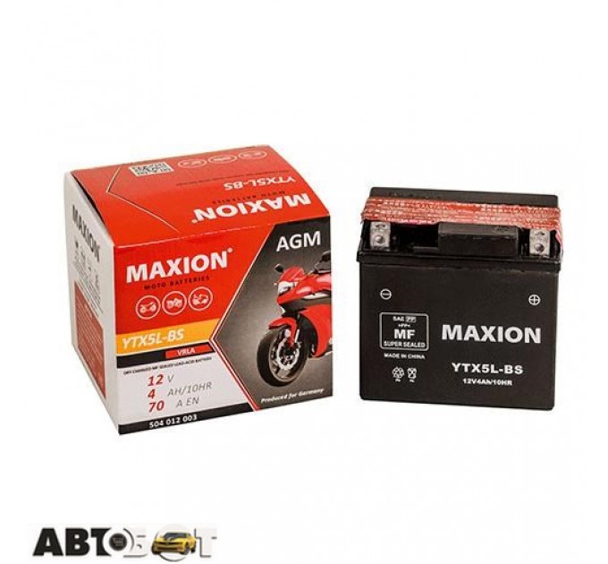  Мото аккумулятор MAXION 6СТ-4 АзЕ YTX 5L-BS AGM