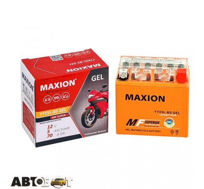  Мото аккумулятор MAXION 6СТ-5 АзЕ YTX 5L-BS (GEL)