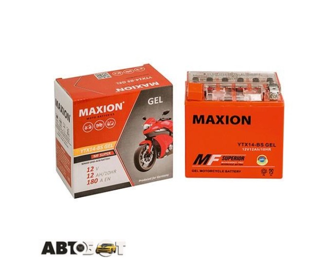 Мото акумулятор MAXION 6СТ-12 Аз YTX 14-BS (GEL), ціна: 2 697 грн.