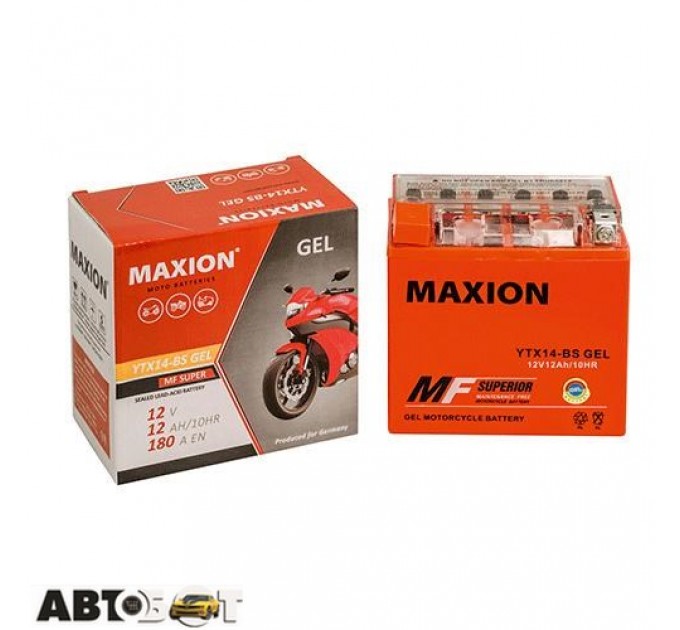 Мото акумулятор MAXION 6СТ-12 Аз YTX 14-BS (GEL), ціна: 1 468 грн.