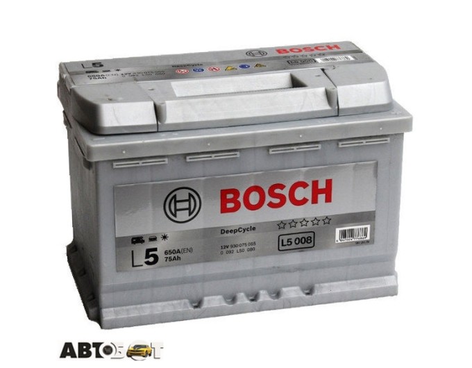 Автомобильный аккумулятор Bosch 6СТ-75 АзЕ 0 092 L50 080, цена: 13 283 грн.