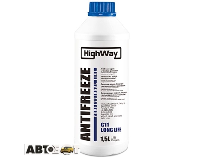 Антифриз High Way G11 синій концентрат 1.5л, ціна: 232 грн.