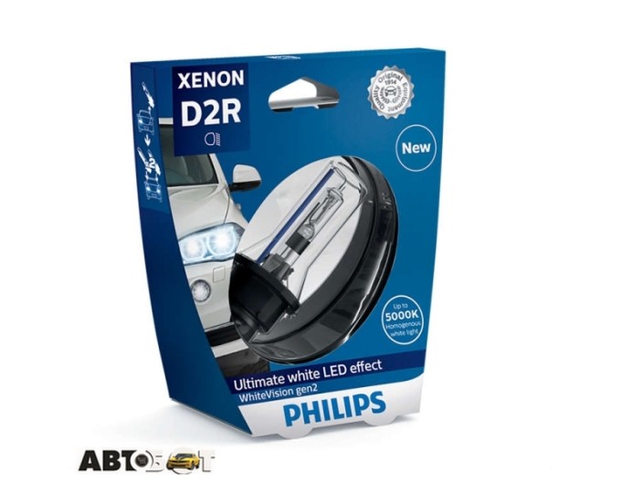 Ксенонова лампа Philips WhiteVision gen2 D2R 5000К 35W 85126WHV2S1 (1 шт.), ціна: 4 449 грн.