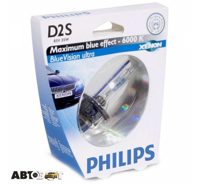 Ксеноновая лампа Philips BlueVision ultra D2S 12V 85122BVUS1 (1 шт.), цена: 2 634 грн.