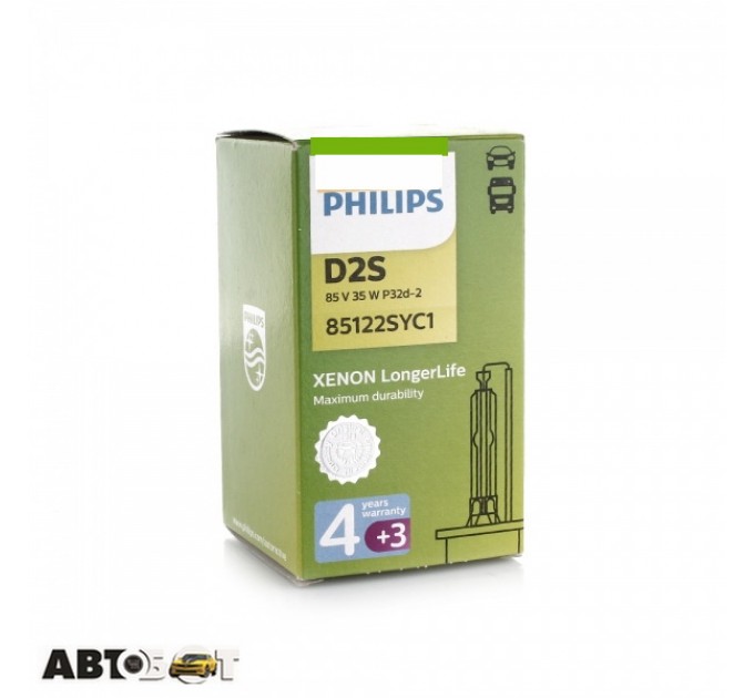 Ксеноновая лампа Philips LongerLife D2S 35W 85122SYC1 (1 шт.), цена: 1 739 грн.