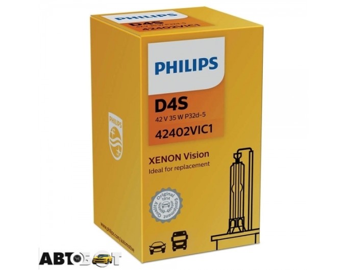 Ксенонова лампа Philips Vision D4S 4400K 42V 42402VIC1 (1 шт.), ціна: 3 870 грн.