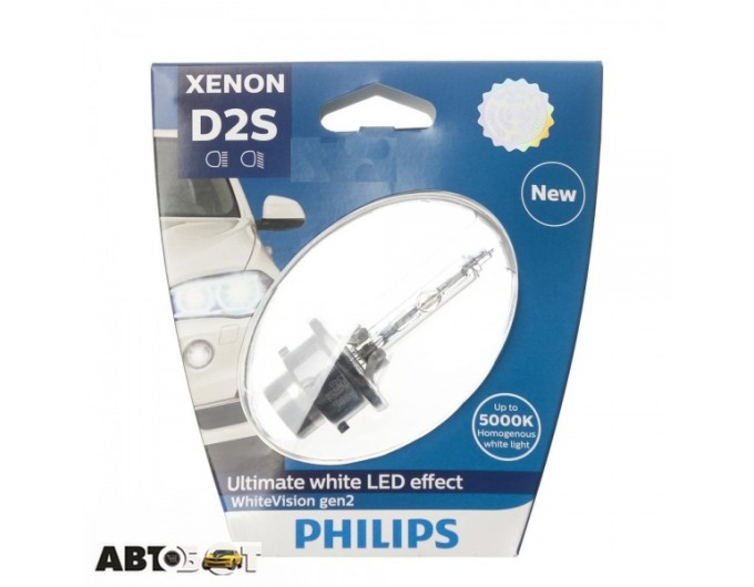 Ксенонова лампа Philips WhiteVision D2S 5000K 85V 85122WHV2S1 (1 шт.), ціна: 2 904 грн.