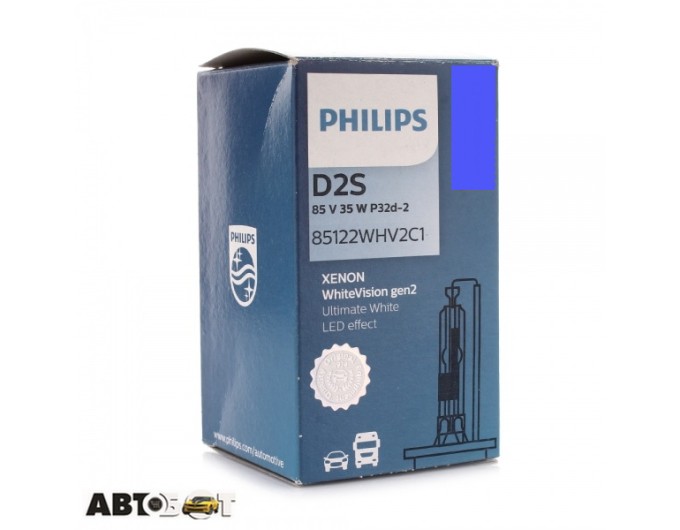 Ксенонова лампа Philips WhiteVision gen2 D2S 5000K 35W 85122WHV2C1 (1 шт.), ціна: 2 936 грн.