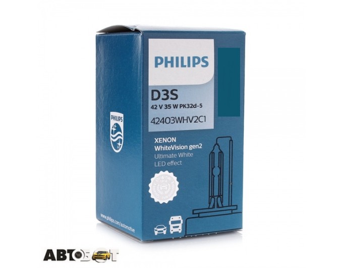 Ксенонова лампа Philips WhiteVision gen2 D3S 5000K 35W 42403WHV2C1 (1 шт.), ціна: 6 066 грн.