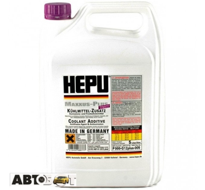 Антифриз HEPU G12+ READY MIX VIOLET-PURPLE -37C P900-RM12PLUS 5л, цена: 740 грн.