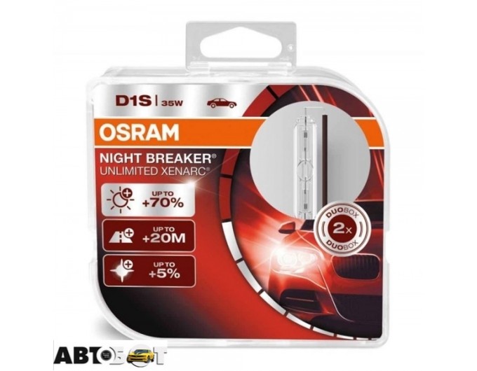Ксенонова лампа Osram Xenarc Night Breaker Unlimited D1S 66140XNB-DUOBOX (2 шт.), ціна: 8 155 грн.