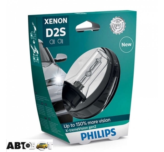 Ксеноновая лампа Philips X-tremeVision gen2 D2S 4800K 35W 85122XV2S1 (1 шт.), цена: 2 496 грн.