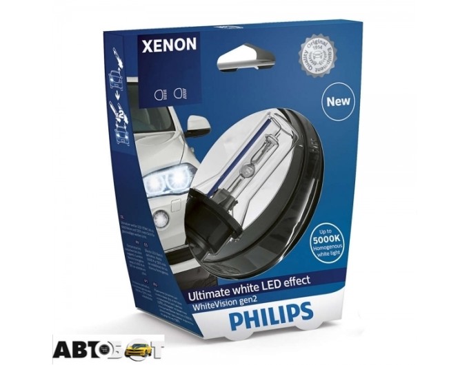 Ксенонова лампа Philips WhiteVision gen2 D1S 5000К 35W 85415WHV2S1 (1 шт.), ціна: 4 078 грн.