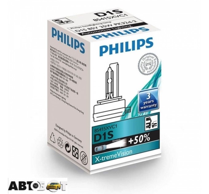 Ксеноновая лампа Philips X-tremeVision D1S 85V 85415XVC1 (1 шт.), цена: 2 701 грн.