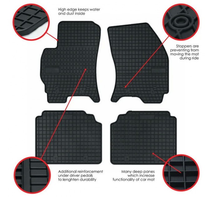  Резиновые коврики в салон Elegant AUDI A3 III – 8V 2012-/SEAT LEON III 2013-/VOLKSWAGEN GOLF VII 2012- (EL 200 397)