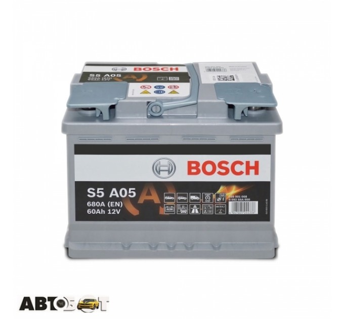 Автомобильный аккумулятор Bosch 6СТ-60 АзЕ AGM 0 092 S5A 050, ціна: 7 670 грн.