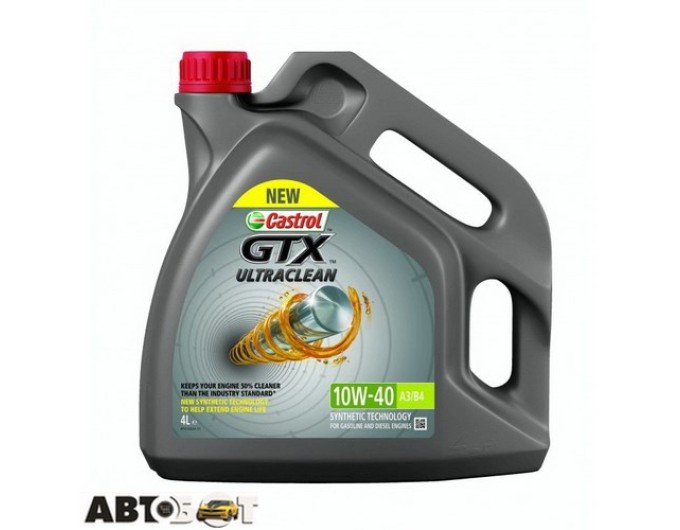 Моторное масло CASTROL GTX UltraClean 10W-40 A3/B4 4л, цена: 1 219 грн.