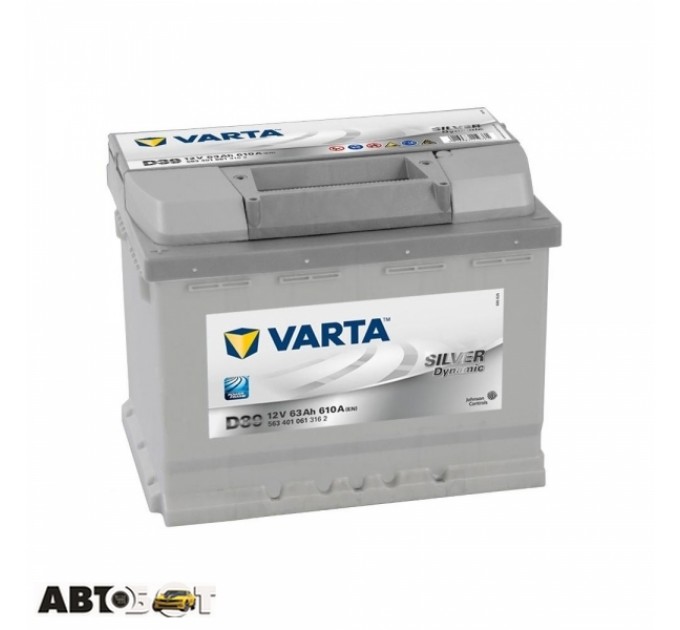 Автомобильный аккумулятор VARTA 6СТ-63 SILVER dynamic (D39), цена: 4 529 грн.