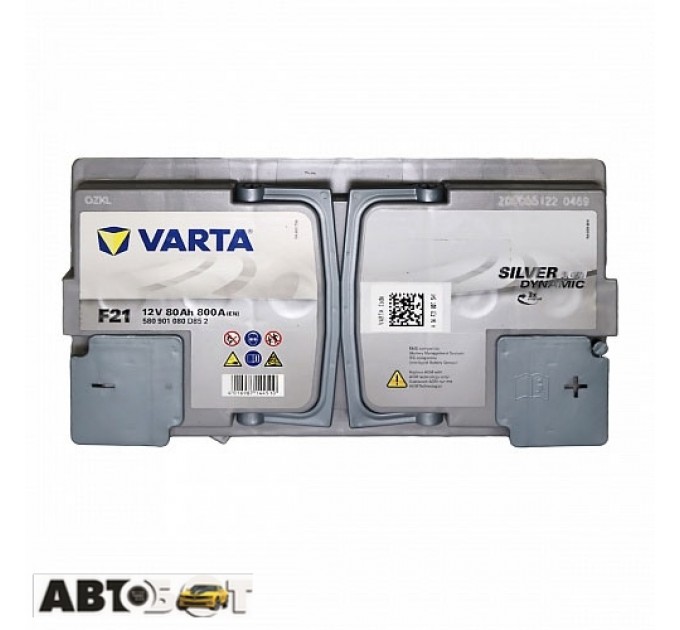 Автомобільний акумулятор VARTA 6СТ-80 Silver Dynamic AGM (F21) 580 901 080, ціна: 10 574 грн.
