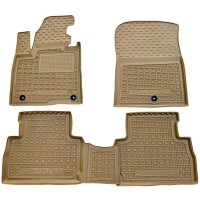 Автомобільні килимки в салон Hyundai Santa Fe 2021- бежеві (AVTO-Gumm)