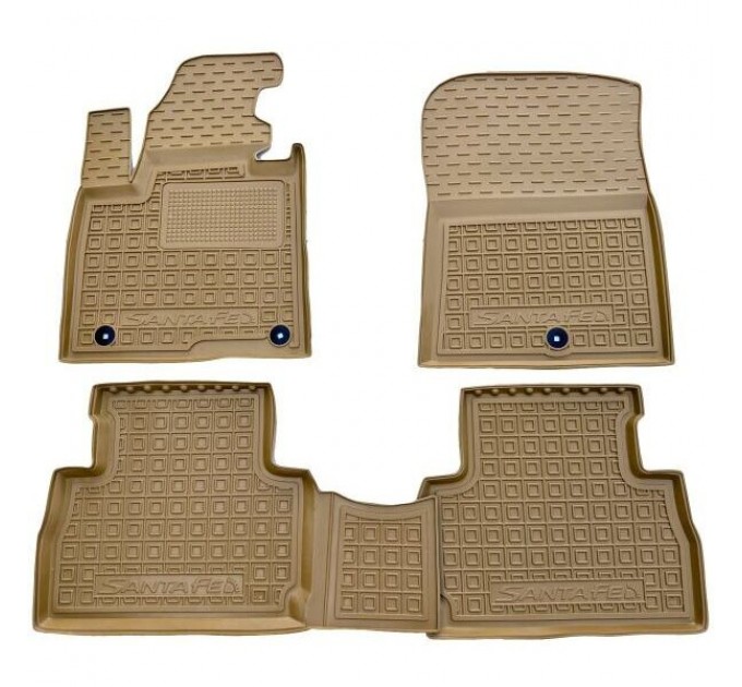 Автомобільні килимки в салон Hyundai Santa Fe 2021- бежеві (AVTO-Gumm), ціна: 1 652 грн.