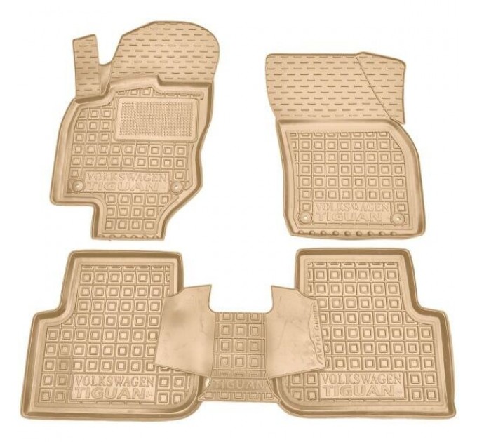 Автомобільні килимки в салон Volkswagen Tiguan 2024- бежеві (AVTO-Gumm), ціна: 1 652 грн.