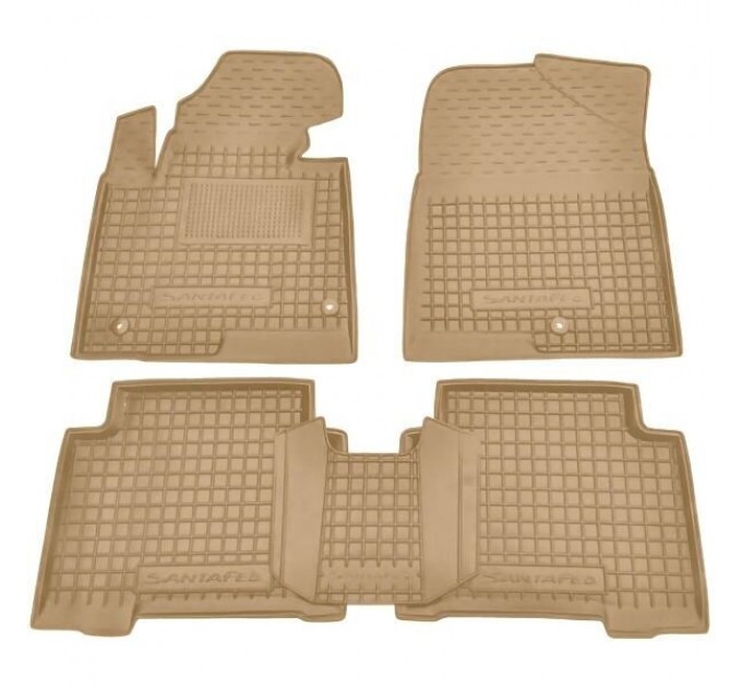 Автомобільні килимки в салон Hyundai Santa Fe (DM) 2012- бежеві (AVTO-Gumm), ціна: 1 652 грн.