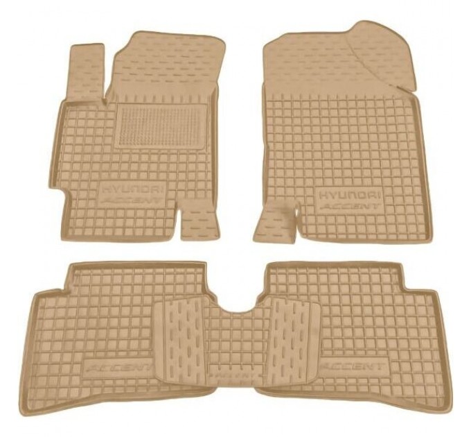 Автомобільні килимки в салон Hyundai Accent 2006-2010 бежеві (AVTO-Gumm), ціна: 1 652 грн.