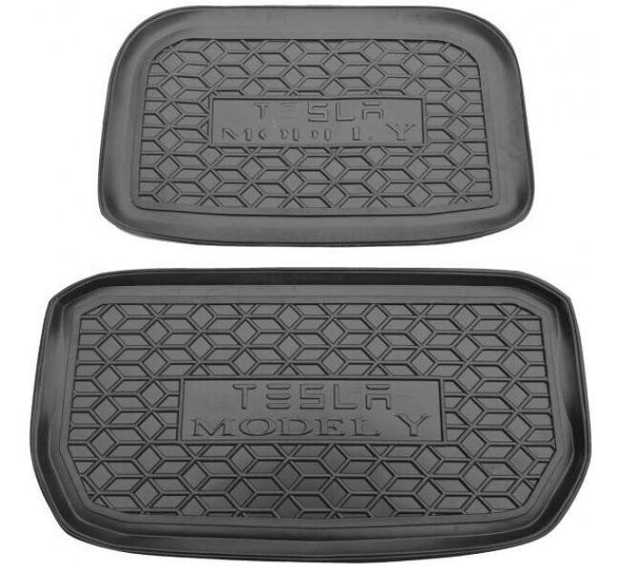 Автомобільний килимок в багажник Tesla Model Y 2020- передний + задний нижний (AVTO-Gumm), ціна: 1 093 грн.