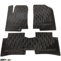 Текстильные коврики в салон Hyundai Accent 2011- (RB) (V) серые AVTO-Tex