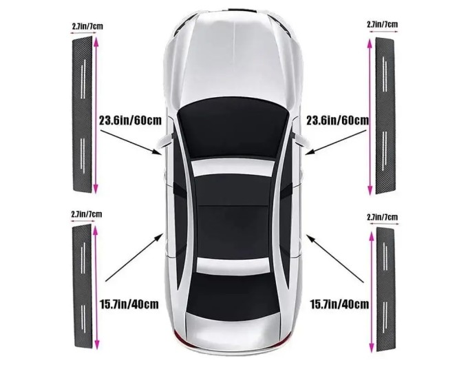 Защитная пленка на пороги автомобиля Kia Samurai Карбон 4D, цена: 295 грн.
