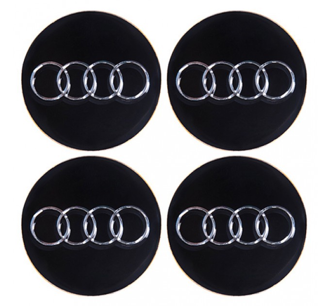 Наклейка на колпаки с логотипом Audi чорные (90мм), 4шт., цена: 97 грн.