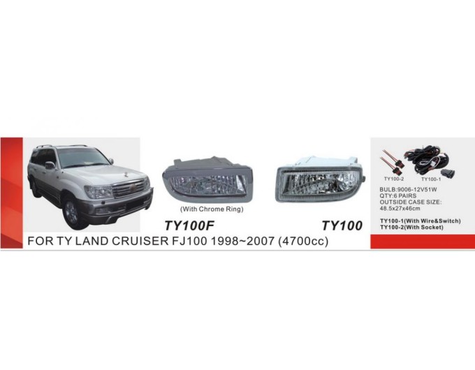 Фара противотуманная DLAA TY-100F Toyota LC FJ100 1998-2007, цена: 2 172 грн.