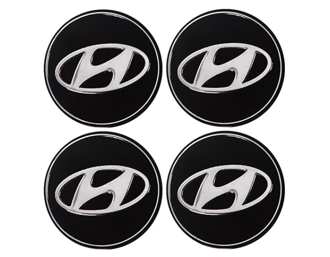 Наклейки на ковпаки з логотипом Hyundai чорні (90мм), 4шт., ціна: 177 грн.