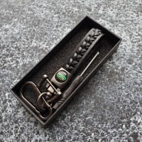 Брелок для ключів плетений з карабіном Land Rover з викруткою