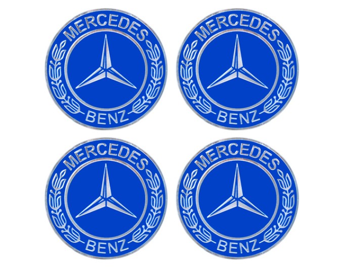 Наклейки на ковпаки з логотипом Mercedes-Benz сині (90мм), 4шт., ціна: 177 грн.